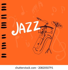 jazz music invitation card vector background