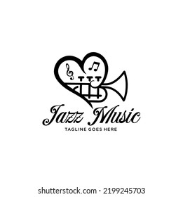 Jazz Music Logo Design Vector