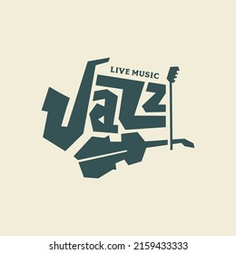 Jazz music party logo typography and badge design.