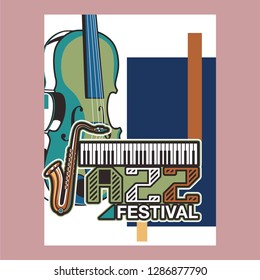 Jazz music, poster background template