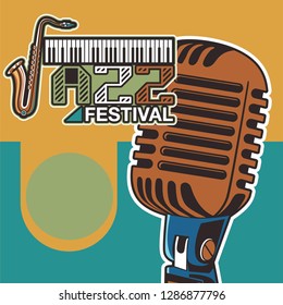 Jazz music, poster background template