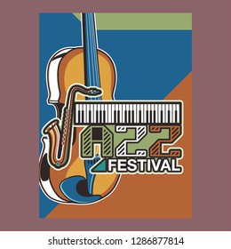 Jazz music, poster background template