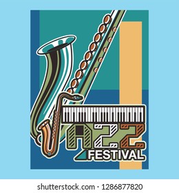 Jazz music, poster background template