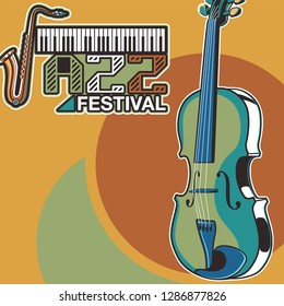 Jazz music, poster background template