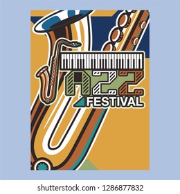 Jazz music, poster background template