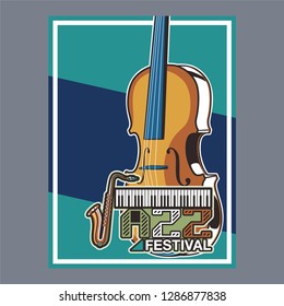 Jazz music, poster background template