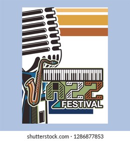 Jazz music, poster background template