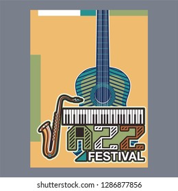 Jazz music, poster background template