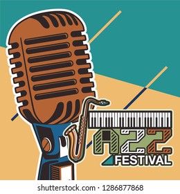Jazz music, poster background template