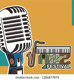 Jazz music, poster background template