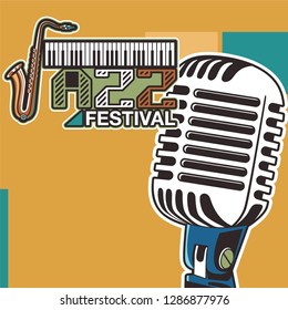 Jazz music, poster background template