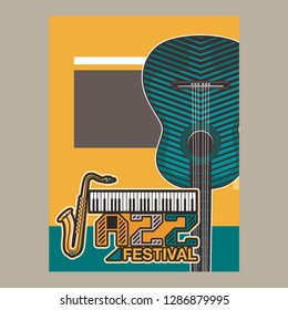 Jazz music, poster background template