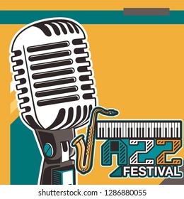 Jazz music, poster background template