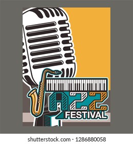 Jazz music, poster background template