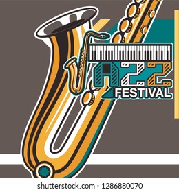 Jazz music, poster background template