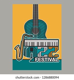 Jazz music, poster background template