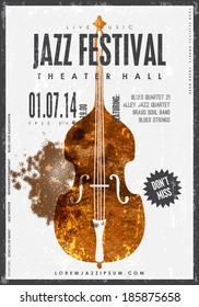 Jazz music, poster background template. Texture effects can be turned off.