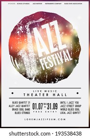 Jazz Music, Poster Background Template. Vector Graphic Design.