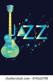 Jazz music, poster background template. Vector graphic design.