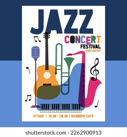 Jazz music poster design template