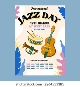Jazz music poster design template