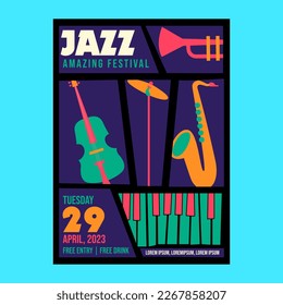 Jazz music poster design template