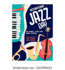 Jazz music poster design template