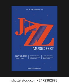 Plantilla de diseño de póster de música de Jazz