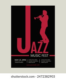 Jazz music poster design template