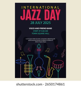 Jazz music poster design template