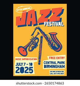 Jazz music poster design template