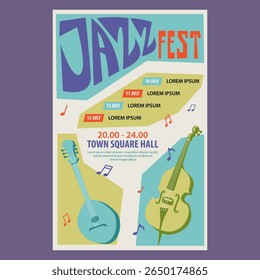 Modelo de design de cartaz de música jazz