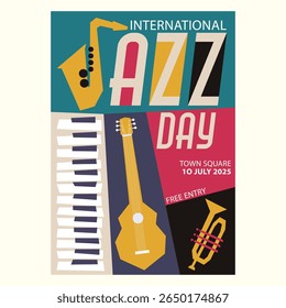 Jazz music poster design template