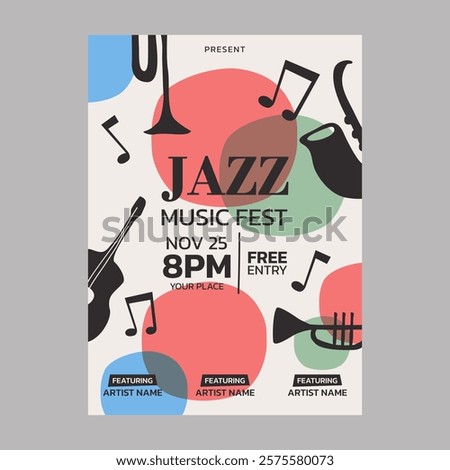 Jazz music poster design template