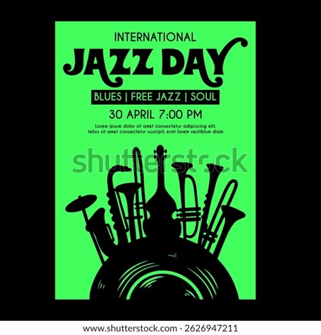 Jazz music poster design template