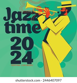 jazz music poster vector illustration