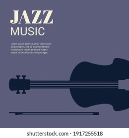 Jazz music with retro cello vector illustration. Jazz music background design