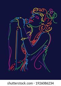 Jazz music singer vector illustration