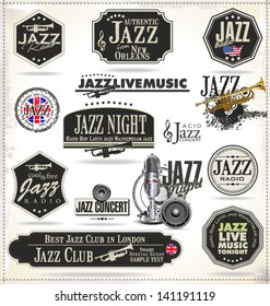 Jazz music stamps and labels