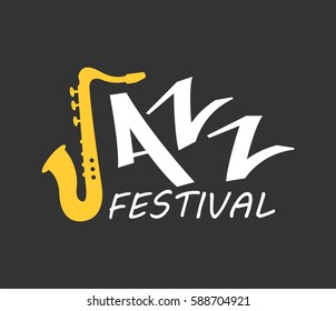 Jazz musical art poster vector template for performance party in cafe. Vector Illustration