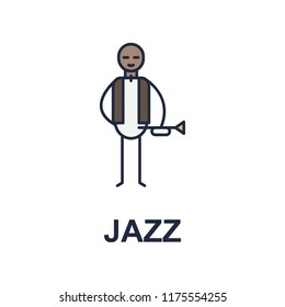 jazz musician icon. Element of music style icon for mobile concept and web apps. Colored jazz music style icon can be used for web and mobile