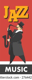 jazz musician playing saxophone dressed in costume pop