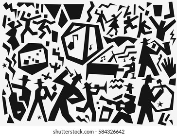 jazz musicians abstract background 