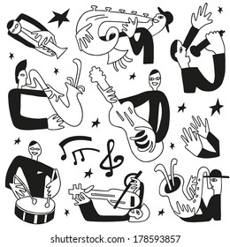 jazz musicians - doodles set