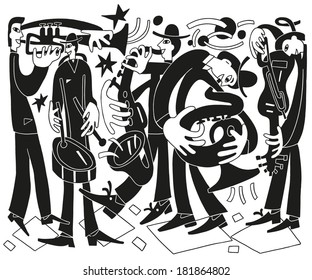 jazz musicians - doodles set