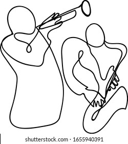Jazz musicians. placard and flyer templates for jazz music festival, concert, event with musical instruments, musicians and singers. Vector illustration in contemporary hand drawn cartoon style.