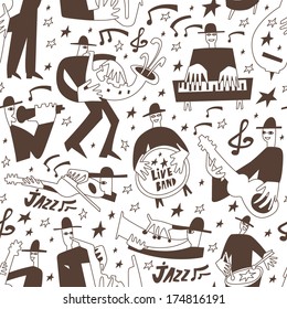 jazz musicians - seamless background