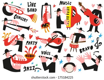 jazz musicians set 2 - vector illustrations