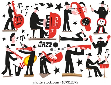 jazz musicians - vector illustration