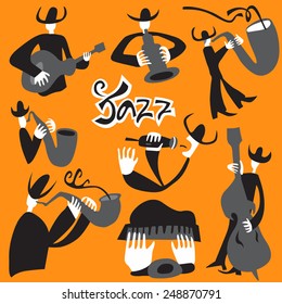 jazz musicians - vector illustrations